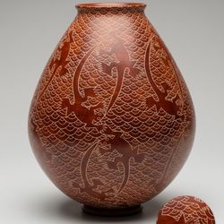 Signed Leonel Lopez Saenz Mata Ortiz Pottery - Sgraffito Lizard Olla