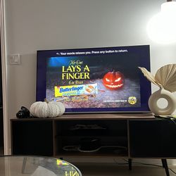 Tv Stand, Black And Brown Wood With Storage