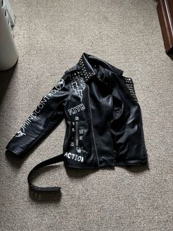 Smoke Rise Studded Motorcycle Mind Control Jacket!!
