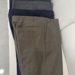 4 dress pants 40x32 used good conditions blue, brown, grey