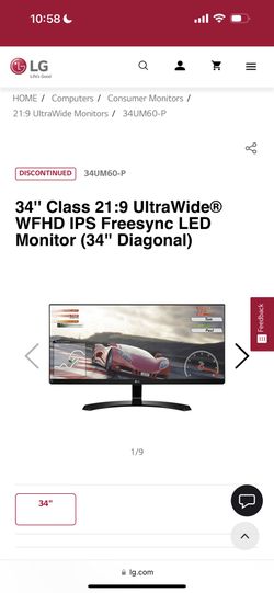 LG ULTRA WIDE MONITOR ( 34in ) 