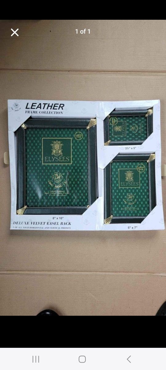 Leather Picture Frame Set