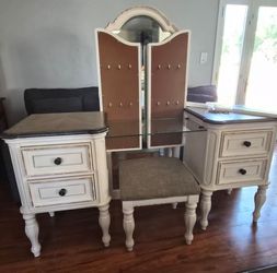 Vanity, beauty counter, makeup desk