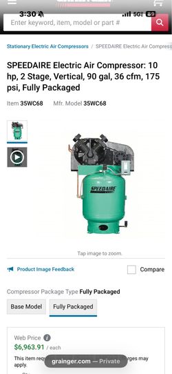 Speedaire 10hp 90 gallon Air Compressor