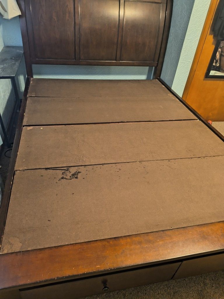 Sleigh Bed Queen With Storage Drawers