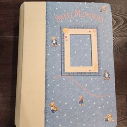 vintage C.R. Gibson "Sweet Memories" Blue Jean Teddy Storage Box with 3 drawers and pouch 14"×11"×4.5" good condition 