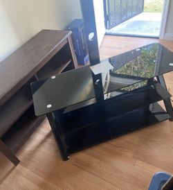 Black Glass TV STAND Up To 50”