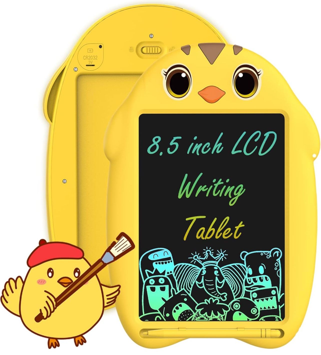 LCD Writing Tablet,Tablet for Kids,8.5 Inch Doodle Board, Reusable Writing Pad,Toddler Educational Toys Drawing Tablet,Drawing Board,Travel Toys(Yello