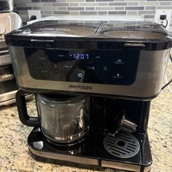AIRMSEN 12-Cup Programmable Dual Coffee Maker – Single Serve Machine for K-Cup Pods & Ground, 1000W Fast Brew, Delay Start, 2H Keep Warm, Touchscreen,