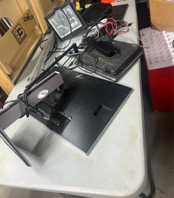 Computer monitors, keyboard,