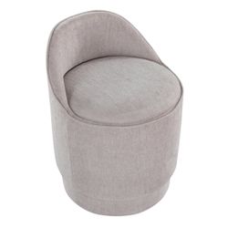 Gray Swivel Chair / Vanity Stool with Storage