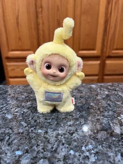 POPMART Teletubbies Vibrancy Series Blind Box Figure Plush Toy.  Butter Laa-Laa.  Yellow Teletubbie.  Preowned has been on display in a cabinet .  Smo