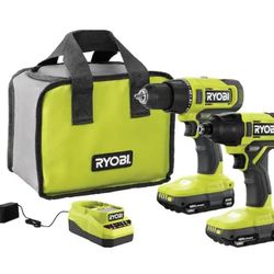 RYOBI ONE+ 18V Cordless 2-Tool Combo Kit with Drill/Driver, Impact Driver, (2) 1.5 Ah Batteries, and Charger