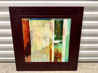 Framed Abstract Mixed Media Painting