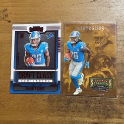 2023 CONTENDERS JAHMYR GIBBS 2 CARD LOT 