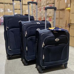 New - 3-Piece Spinner luggage Set - Carry-On, Large & Medium Checked Luggage 