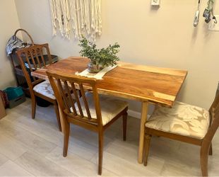 Live Edge Solid Wood Dining Table