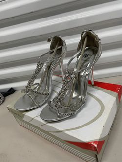 Silver Studied High Heels Designed By TED BAKER
