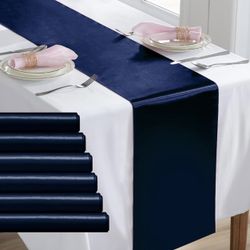 20  Satin Navy Blue Table  Runners New 