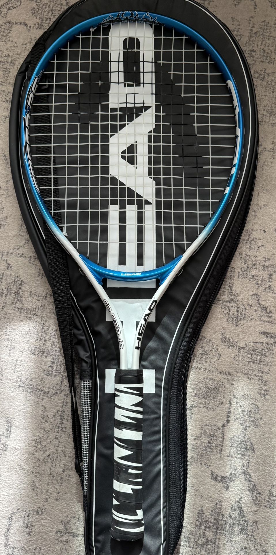 Head Speed 25 Tennis Racket 3 7/8" Zebra GripBlue 25" L x 12" W With Bag