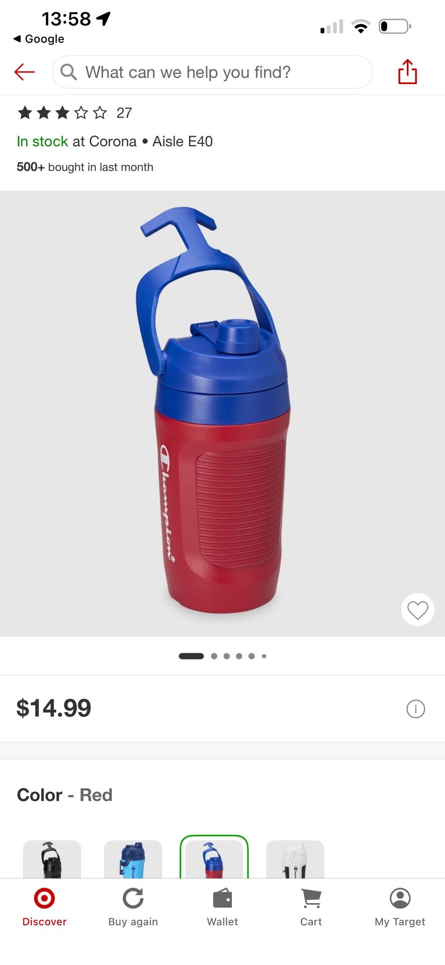Champion 40oz Sports Jug
