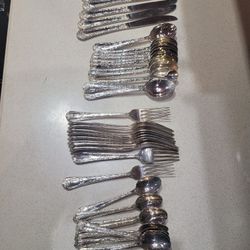 47 Pcs WM Rogers Bros. Flatware 