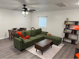 Corduroy Sectional Couch With Ottoman