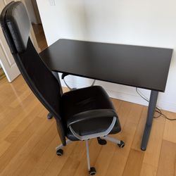 Markus Leather Desk Chair And Desk