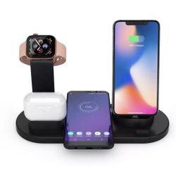 6 In 1 Wireless Charger 10W Fast Charging Station forApple iPhone Watch/Android Galaxy Use