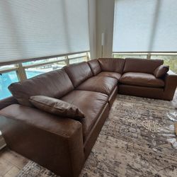 New 4 Pc 100% Leather Sectional EMILIA