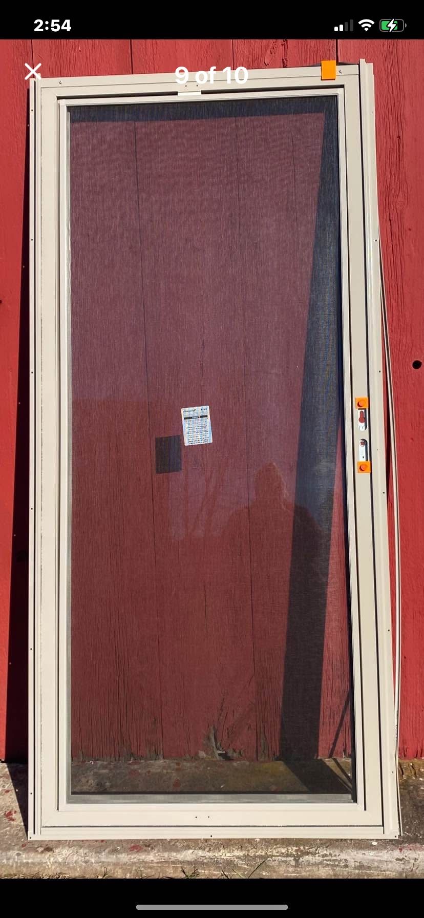 New Open Box Andersen 3000 Series 36 in. x 80 in. Sandtone Right-Hand Storm Door