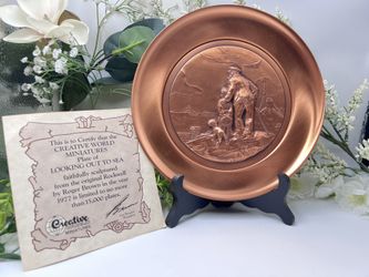 Creative World Miniatures Copper Plate – “Looking Out to Sea” – Norman Rockwell – 8” – #3799/15000 