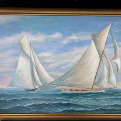 Painting Of Yacht Race 