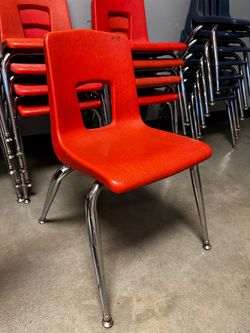 16" tall plastic kid chairs, x14
