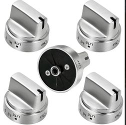 Stainless Steel WB03X24818 Gas Stove Knobs Replacement for GE Range Stove