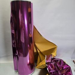Masive 250 Yards X 25" Ultra Thin Reflective Metallic Film Roll  Magenta/ Yellow
