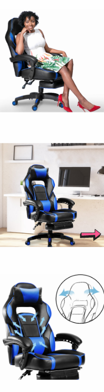 NEW Gaming Ergonomic Chair Swivel Leather High Back Racing Napping Chair PC Massager Large Size Indoor Player Support Headrest Lumbar *↓READ↓*