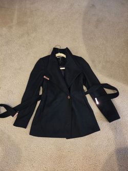 Like New Black Ted Baker Coat with Belt Size 1