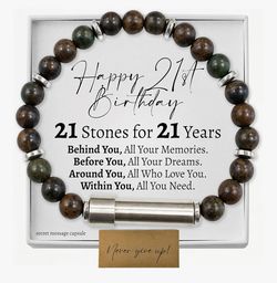 21 Stones for 21 Years Birthday Bracelet - BRAND NEW