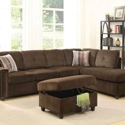 Brand New Reversible Brown Sectional