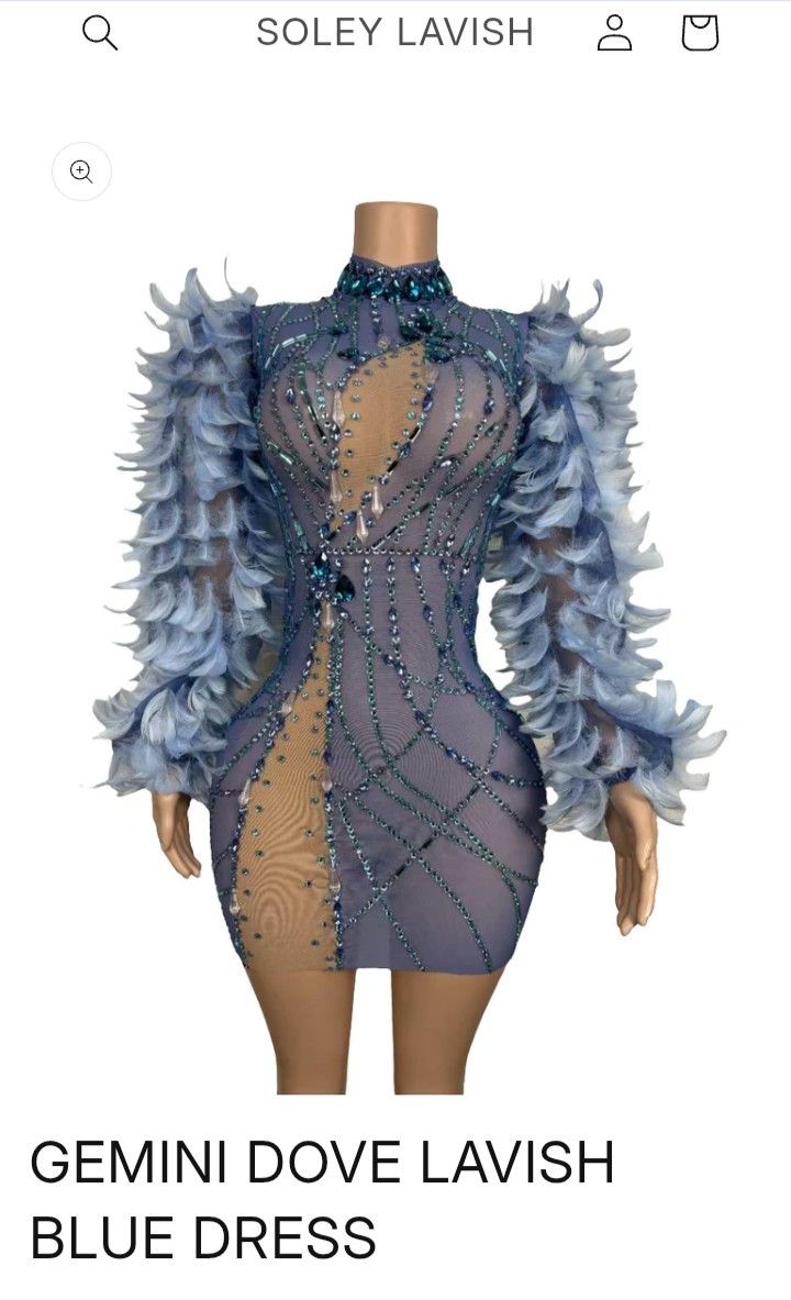 GEMINI DOVE BLUE LAVISH DRESS 