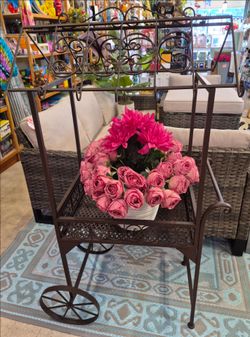 New brown metal garden cart cool piece