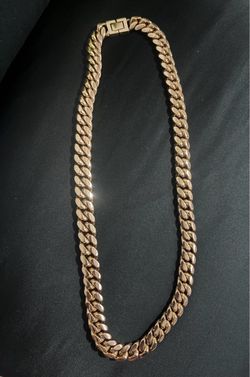 Cuban chain stainless steel gold plated necklace 22inch 14mm $50
