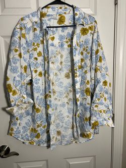 Floral Linen Button-Down Shirt