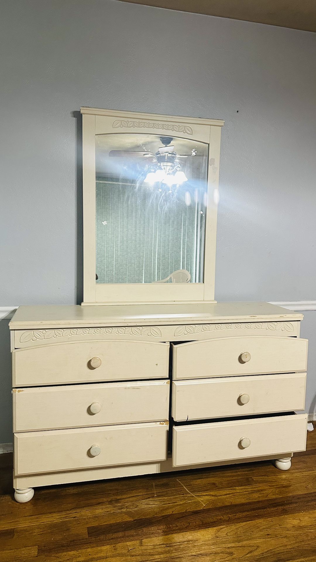 MIRROR CREAM COTTAGE Dresser 