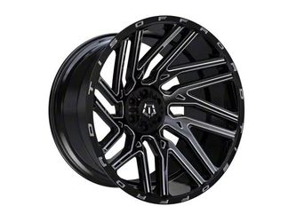 TIS 554BM 22X12 6X139.7/135 GLOS BLACK MILLED . SET OF 4 WHEELS 