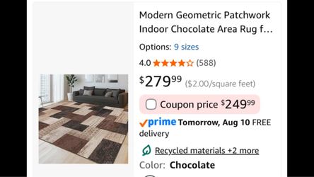 QDUIDO Modern Geometric Patchwork 10x14 Indoor Area Rug NEW!