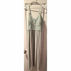 Long Mint Spaghetti Strap Dress