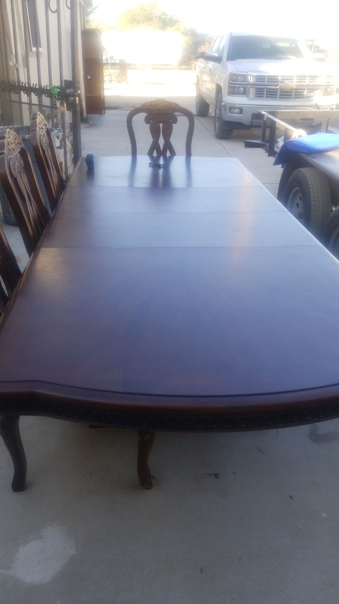 Wooden Dining Table (USED CONDITION) 4 Wooden Chairs sold