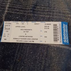 Lynyrd Skynyrd Concert Ticket In Tallahassee For Sale